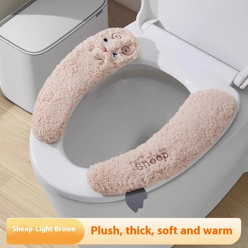 Thickened Fleece Toilet Seat Universal Paste