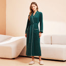 Bathrobe men's and women's towel fabric yukata long sleeved bath towel sleeping robe absorbent quick drying four season style - TrendTrove