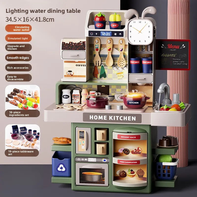 Children's house kitchen toy scene set