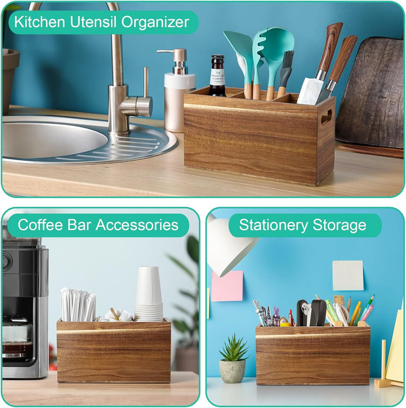 Wooden storage box for home kitchen