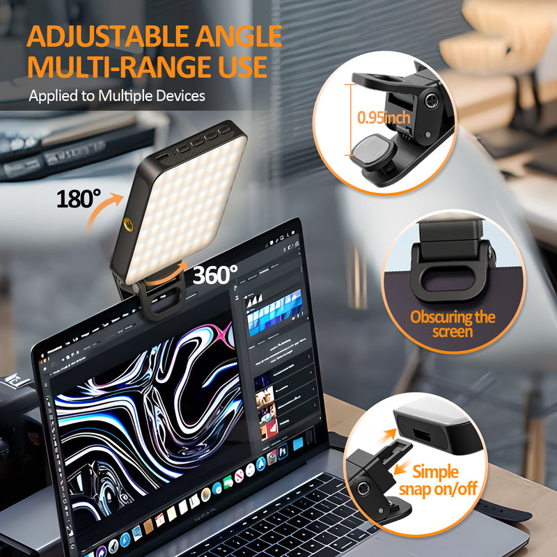 Magnetic fill light LED video conference phone fill light camera photography live broadcast photography pocket light - TrendTrove