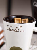 Ceramic Fondue Cup for Chocolate Cheese and Ice Cream