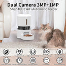 1080P HD Camera - Equipped Automatic Cat Feeder 4L Pet Timed Dog Feeding Dispenser With Freshness Preservation And Low - Food Sensor. Up To 10 Meals Per Day, Controlled By Smart APP