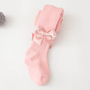 Spring And Autumn New Children's Pantyhose Bow Cotton White Baby Socks Medium Thick Foreign Girl Leggings - Suni