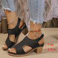 Women's High-heeled Sandals Plus Size Thick-soled Peep Toe Sandals