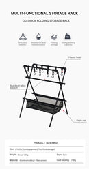 Outdoor camping folding shelf camping car drying rack drying net drying rack storage rack - TrendTrove