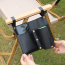 Camping chair leather storage bag mobile phone beer beverage storage bag outdoor chair side bag miscellaneous storage - TrendTrove