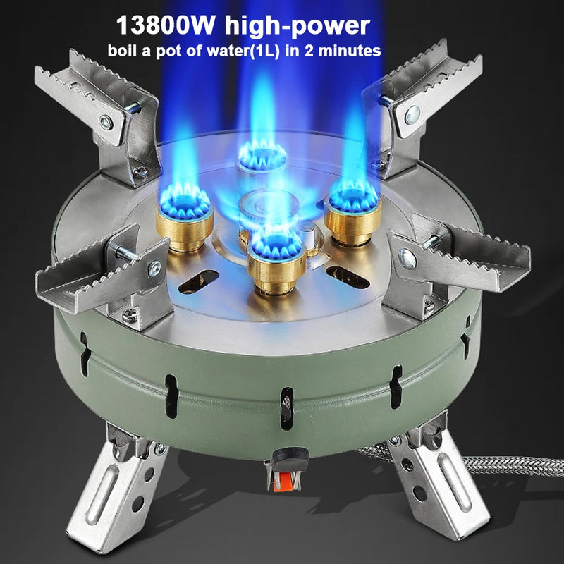 Outdoor Electronic Ignition Stoves High-Power Portable Foldable Adjustable Firepower Furnace Gasstove Camping Hiking - TrendTrove