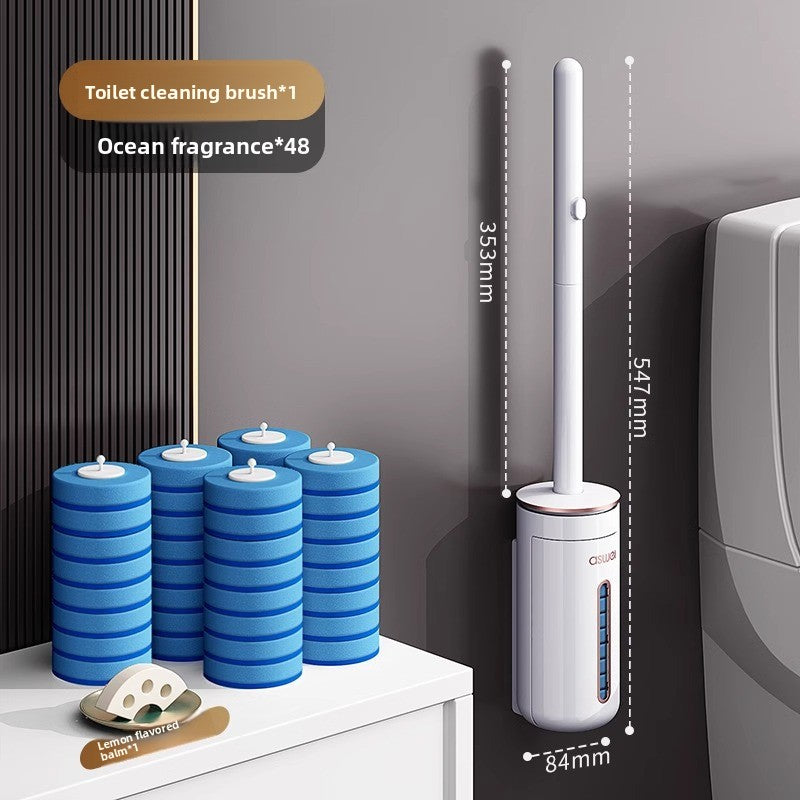 Disposable Wall-mounted Toilet Brush with Replaceable Heads