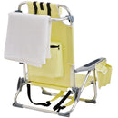63x65x82cm, Yellow, Aluminium Beach Chair, Oxford Cloth, Silvery-white Aluminium Tube