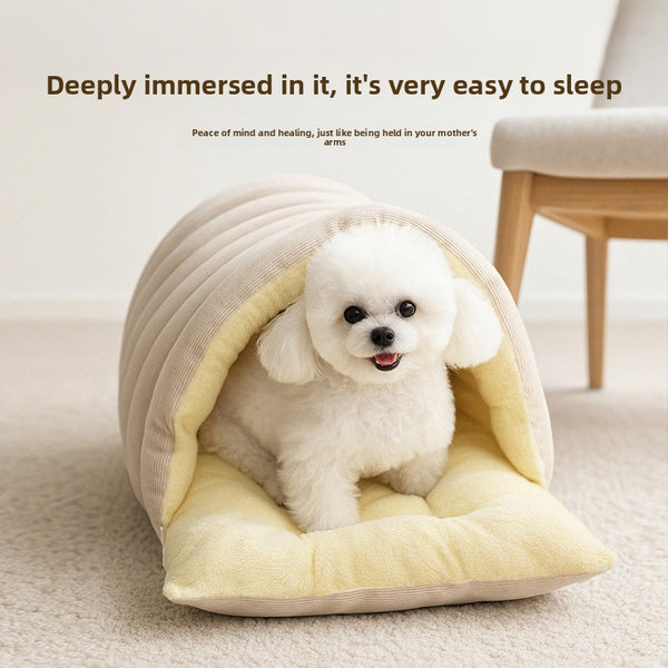 Plush Removable Washable Enclosed Pet Bed for Cats and Dogs