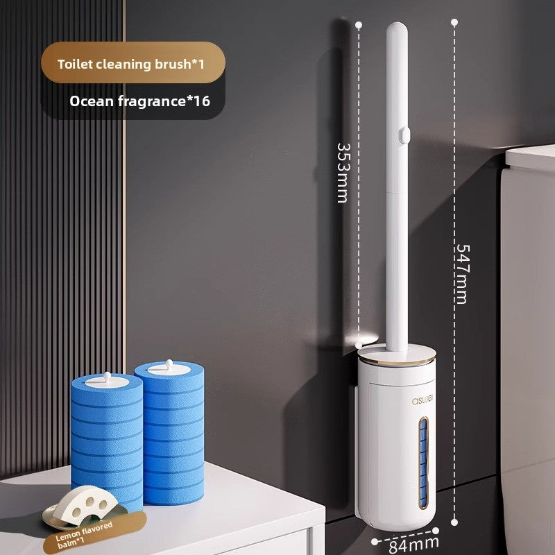 Disposable Wall-mounted Toilet Brush with Replaceable Heads