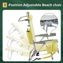 63x65x82cm, Yellow, Aluminium Beach Chair, Oxford Cloth, Silvery-white Aluminium Tube