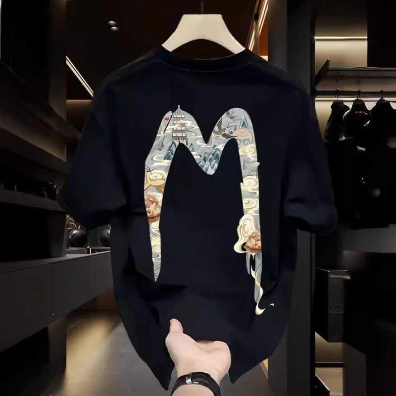 Loose and simple, versatile pure cotton short-sleeved T-shirt