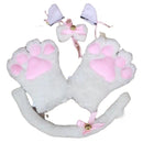 Selling Cute Suit Cat's Paw Gloves 5-piece Set Maid Nekopara Cat's Paw Bow Tie