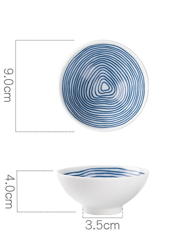 Creative Annual Ring Line Ceramic Dinner Plate Set