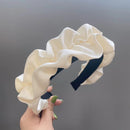 Black Large Intestine High-grade Satin Pleated Headband