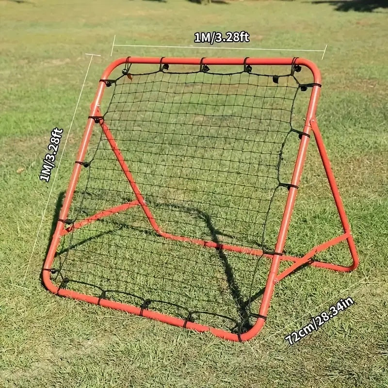 1pc Durable Stainless Steel Red Soccer Rebound Net - Ideal For Football, Golf, Baseball & Lacrosse Practice Versatile Outdoor Sports Training Goal With Mesh Design