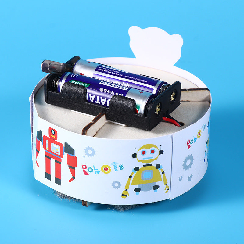 A small handmade robot vacuum cleaner made by technology