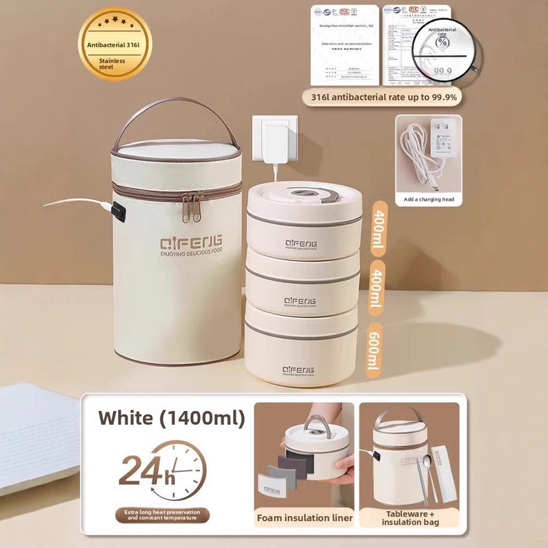 Electric Insulated Lunch Box with Heating and Microwave Safe