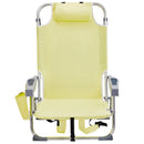 63x65x82cm, Yellow, Aluminium Beach Chair, Oxford Cloth, Silvery-white Aluminium Tube