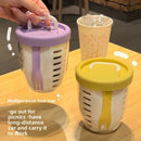 Double Layer Portable Salad and Fruit Cup with Lid