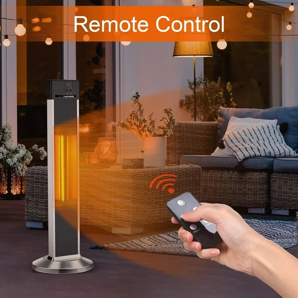 Electric Patio Heater For Outdoor Use, Infrared Heater W Remote, Auto Shut Off