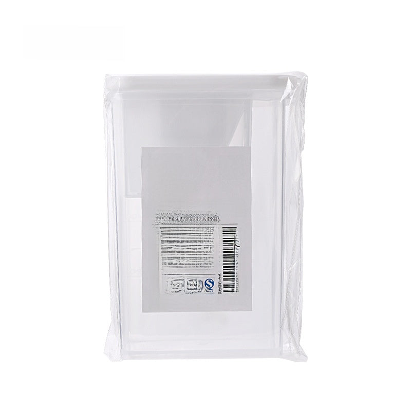 With marked measuring cups and a rice bucket