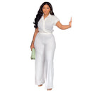 Short Sleeve Shirt and High Waist Pants Set