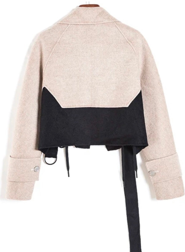 Pure desire style short coat with cross knot decoration