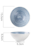 Creative Annual Ring Line Ceramic Dinner Plate Set