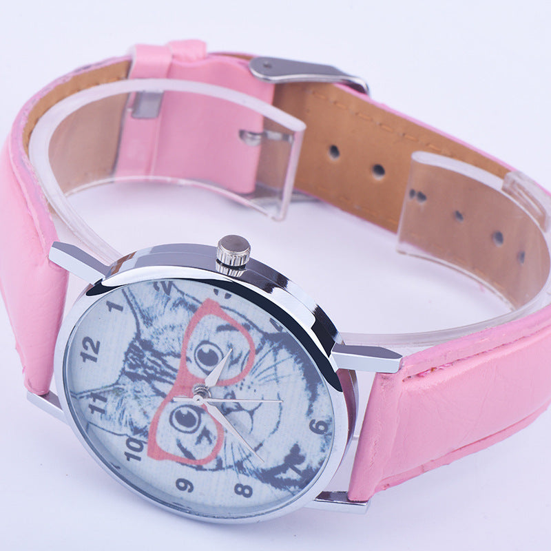 Cute Lady Simple Fashion Trendy Eyes Cat Digital Watch