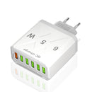 Standard 65W fast charging Korean standard mobile phone charger 6USB multi port fast charging head travel charger - TrendTrove