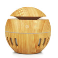 Wood grain humidifier with colorful night light