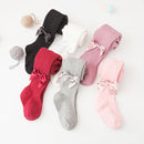 Spring And Autumn New Children's Pantyhose Bow Cotton White Baby Socks Medium Thick Foreign Girl Leggings - Suni