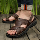 Men's Leather Sandals with Anti-Slip Sole