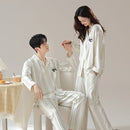 Pure cotton couple pajamas women's spring and autumn men's home suit set - TrendTrove