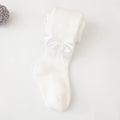 Spring And Autumn New Children's Pantyhose Bow Cotton White Baby Socks Medium Thick Foreign Girl Leggings - Suni