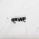 Stainless Steel Wall-Mounted Mop Rack with Hooks and Clips