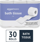 Amazon Basics 2-Ply Toilet Paper, 30 Rolls = 120 Regular Rolls, 350 Sheets, (Pack of 30), Unscented