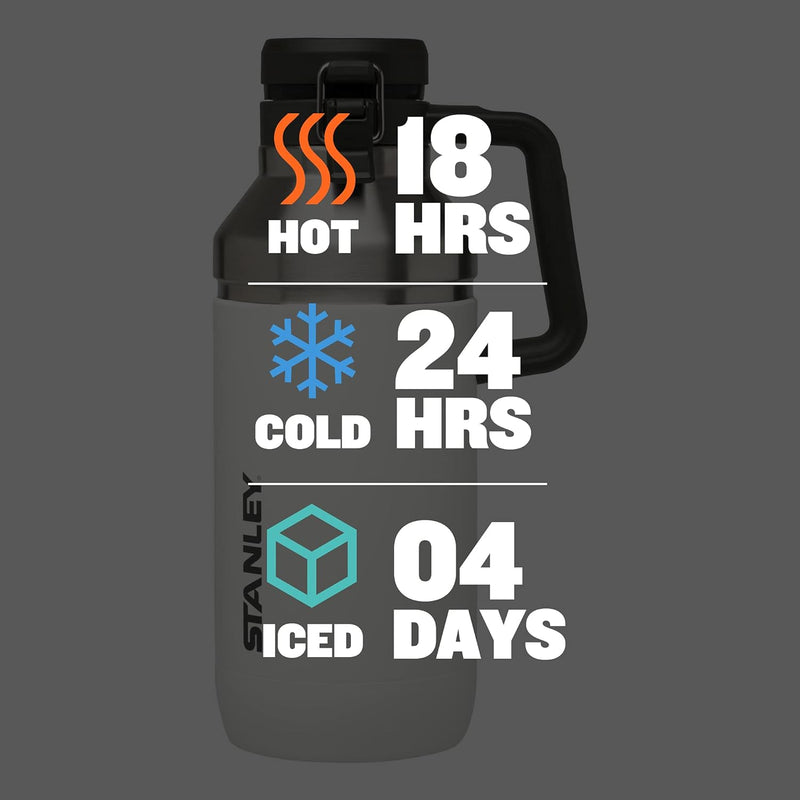 Stanley GO Growler 64 oz | Keeps Beer Cold or Coffee Hot | Leakproof Steel Lined Lid and Easy to Carry Handle | Insulated Stainless Steel Beverage Container | BPA-Free | Polar