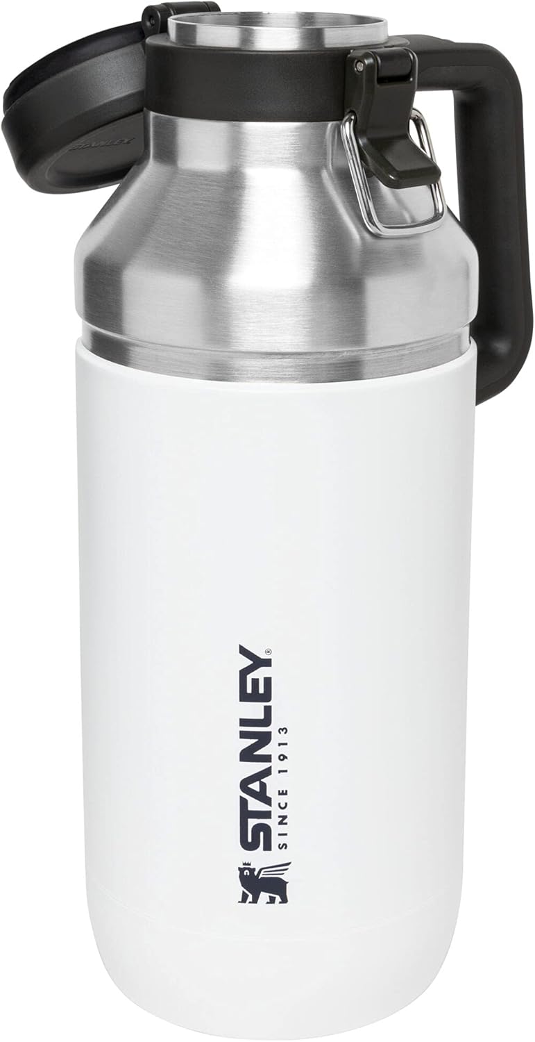 Stanley GO Growler 64 oz | Keeps Beer Cold or Coffee Hot | Leakproof Steel Lined Lid and Easy to Carry Handle | Insulated Stainless Steel Beverage Container | BPA-Free | Polar