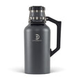 DrinkTanks Craft Growler, Passivated Stainless Steel Growlers for Beer, Leakproof and Vacuum Insulated Beverage Tumbler, Easy-to-Use Soda, Wine, or Coffee Tumbler with Handle, Crimson, 64 Oz
