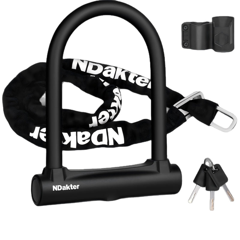 Heavy Duty Bicycle U Lock with Chain and Bracket