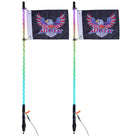 2 PCS 3 FT Whip Light With Spring Base, Led Whip Light With APP & Remote Control, Waterproof Spiral RGB Chasing Lighted Whips With 2 Flags, For UTVs, ATVs, Motorcycles, RZR, Can-am, Go-kart