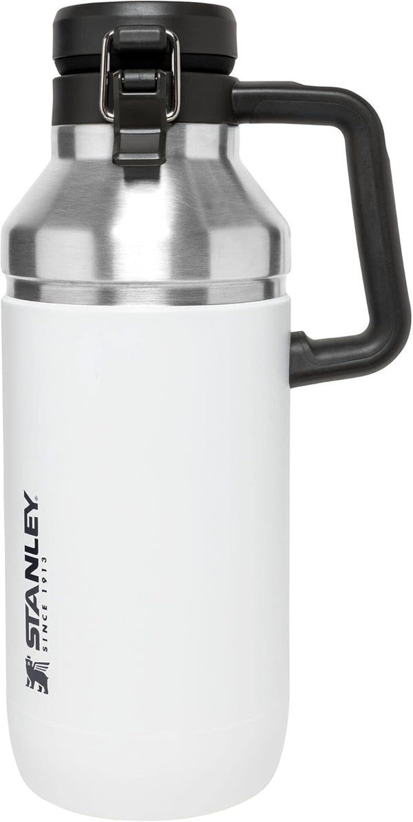 Stanley GO Growler 64 oz | Keeps Beer Cold or Coffee Hot | Leakproof Steel Lined Lid and Easy to Carry Handle | Insulated Stainless Steel Beverage Container | BPA-Free | Polar