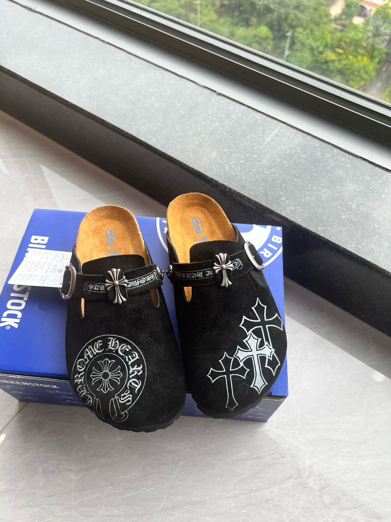 Super leather Bohken half-slip-on head-covering slip-on shoes