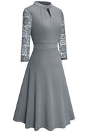 Stand up collar dress, Amazon's best-selling OL commuting big swing A-line skirt