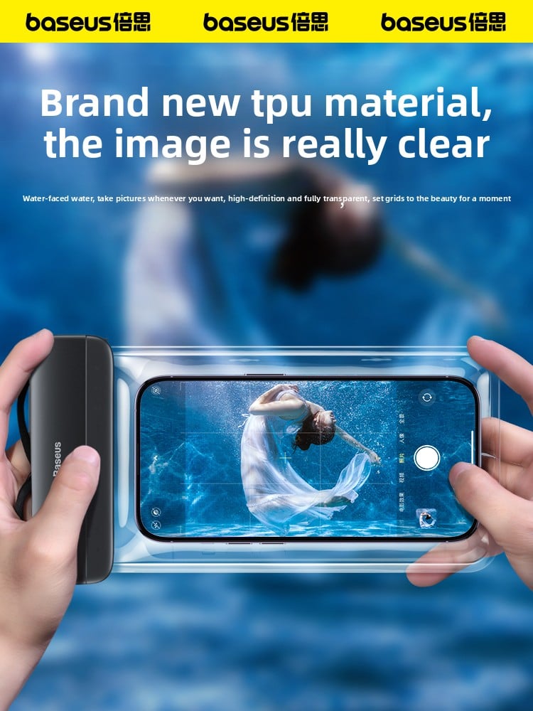 Baseus Mobile Phone Waterproof Bags with Touch Screen Swimming and Rafting Equipment Snorkeling Water Park Underwater Photography Waterproof Sets of Bags