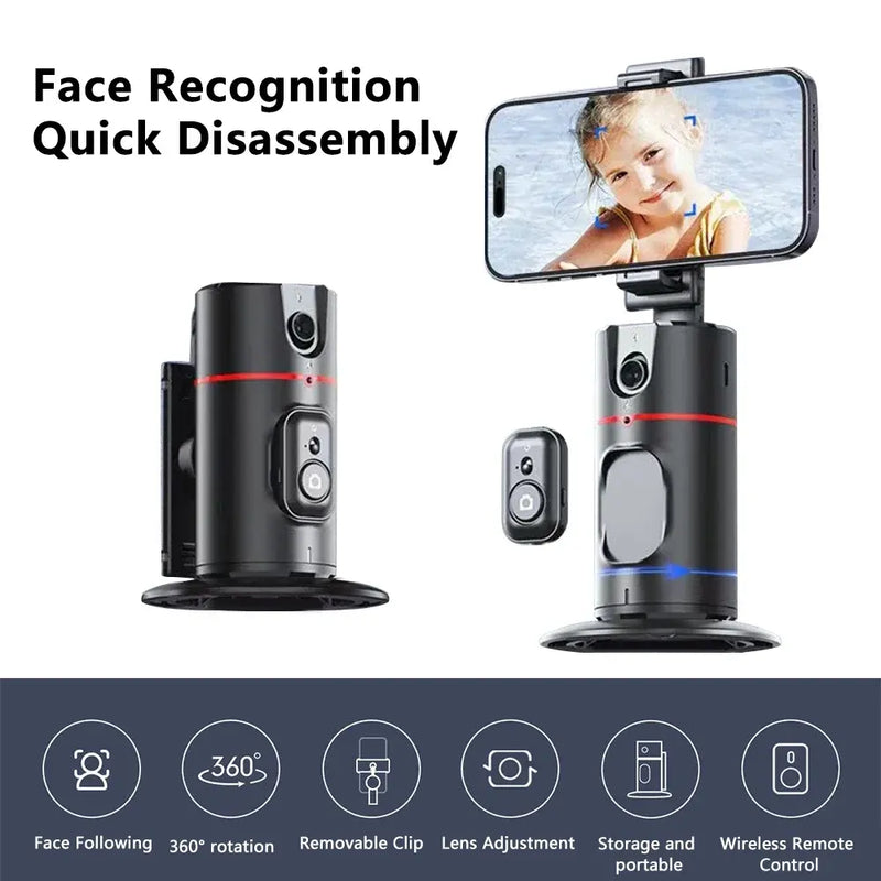 360 Auto Face Tracking Gimbal Auto Tracking Phone Holder Smart Selfie Gimbal Stabilizer with Gesture Control - TrendTrove